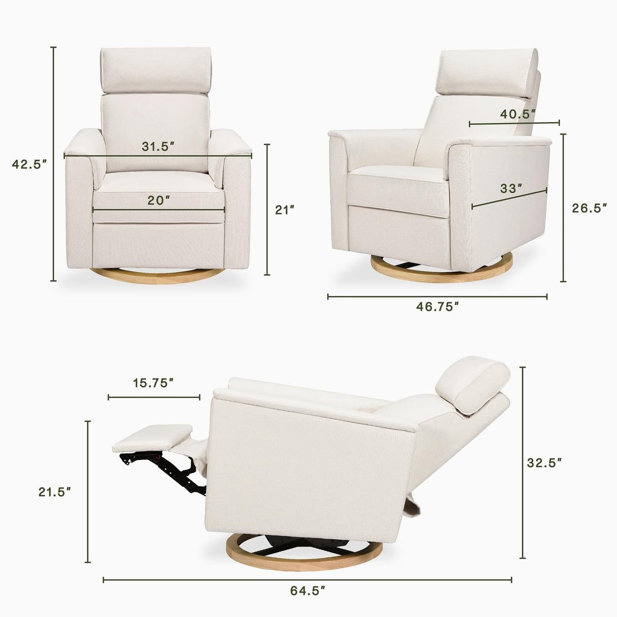 Namesake Willa Plus Power Glider Recliner + Power Headrest