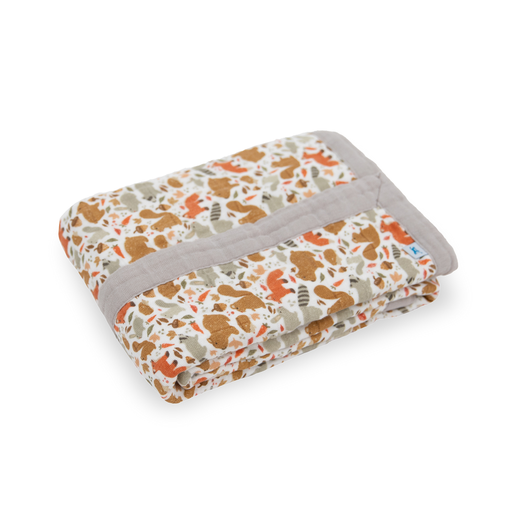 Cotton Muslin Baby Quilt - Fall Friends by Little Unicorn