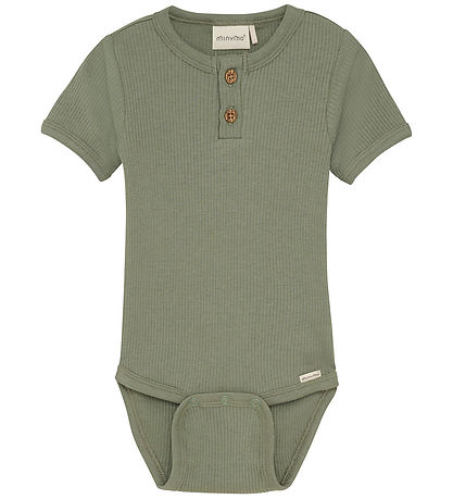 Ribbed Bodysuit in Sea Spray by Minymo
