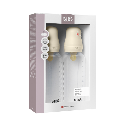 BPA-Free PP Bottle Set 9oz 2 Pk Latex- Ivory (Medium Flow) by Bibs