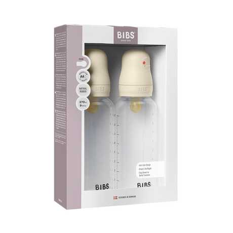BPA-Free PP Bottle Set 9oz 2 Pk Latex- Ivory (Medium Flow) by Bibs