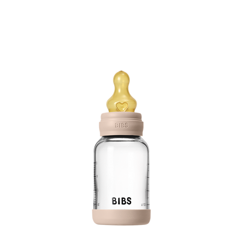 Baby Glass Bottle Set 4oz Latex (Slow Flow) -Blush by Bibs