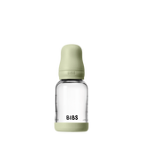 Baby Glass Bottle Set 4oz Silicone (Slow Flow) - Sage by Bibs