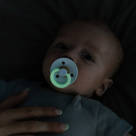 Colour GLOW Pacifiers 2 Pk- Petrol/Deep Space by Bibs