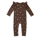 Organic Ruffle Full Sleeve Romper- Birch by Makemake