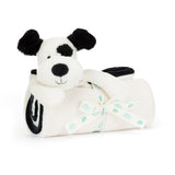 Bashful Black & Cream Puppy Blankie by Jellycat