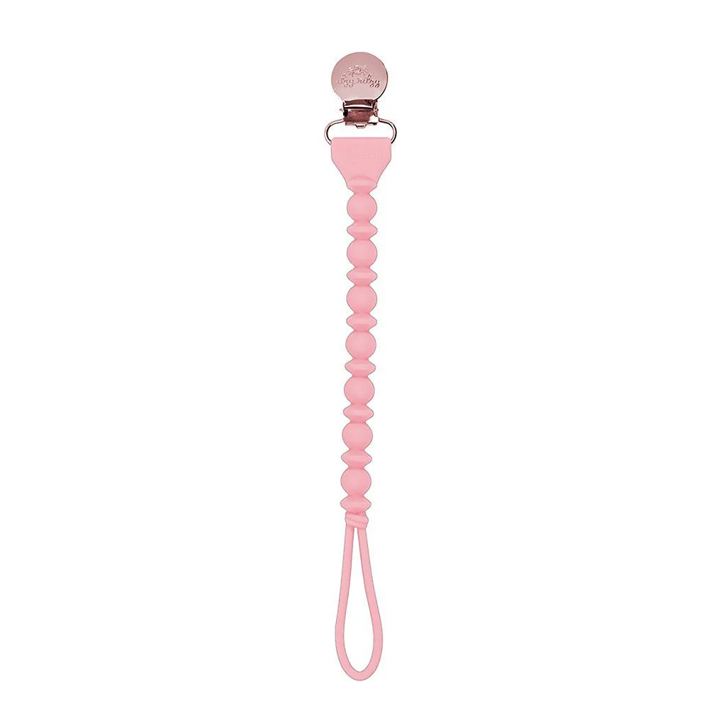 Sweetie Strap™ - Beaded Pacifier Clip - Pink w/ Rose Gold Clip by Itzy Ritzy