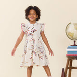 Girls Jennifer Dress- Tossed Crayons by Pink Chicken