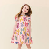 Girls Harper Dress- Patterned Bows by Pink Chicken