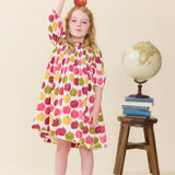Girls Puff Sleeve Stevie- Pink Delicious Apples by Pink Chicken