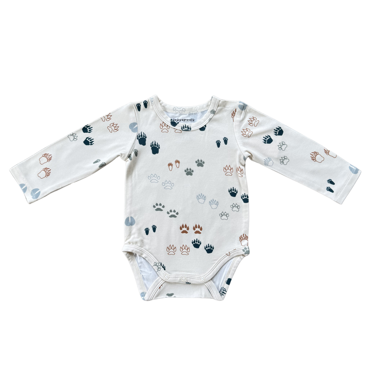 Baby Long Sleeve Bodysuit- Footprints by babysprouts
