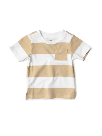 Striped Tee - Beige by Little Bipsy