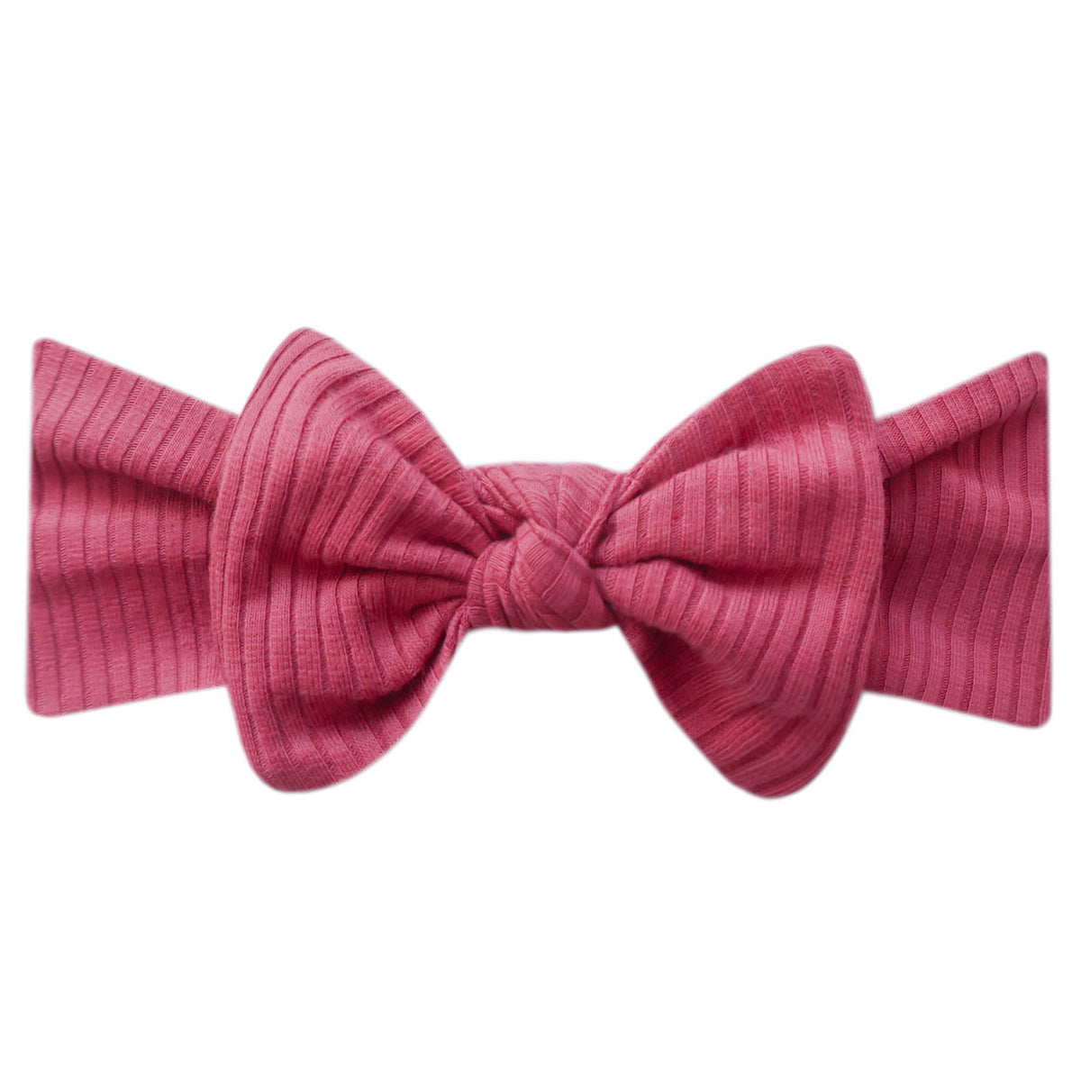 Rib Knit Headband Bow - Berry by Copper Pearl