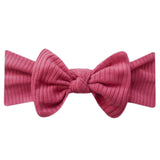 Rib Knit Headband Bow - Berry by Copper Pearl
