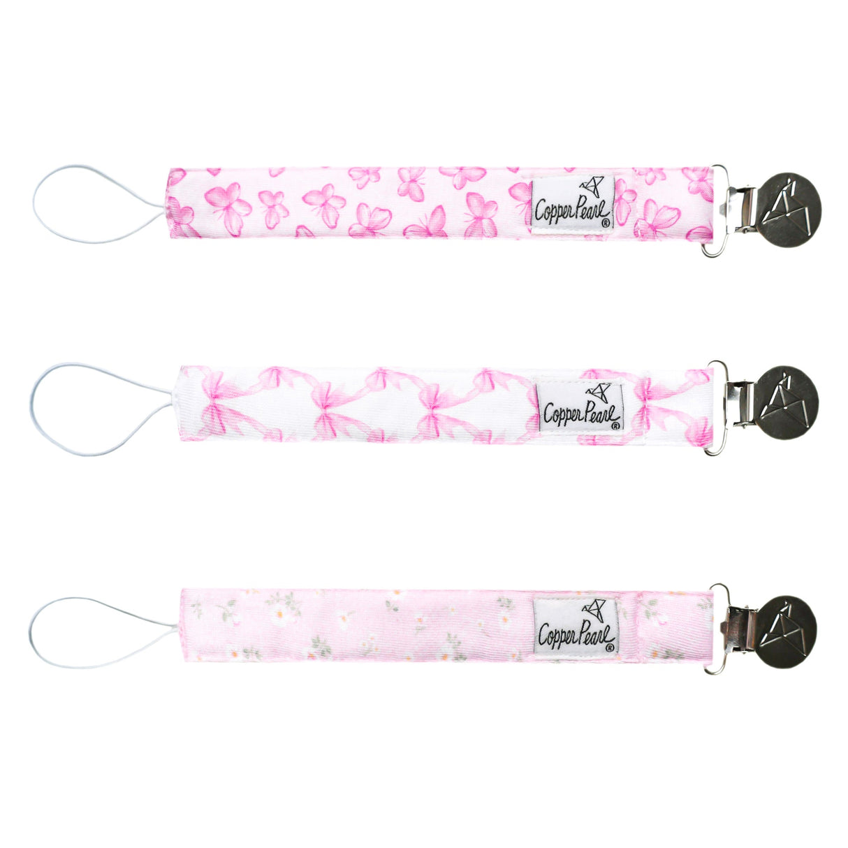 Binky Clips- Bow My Gosh by Copper Pearl