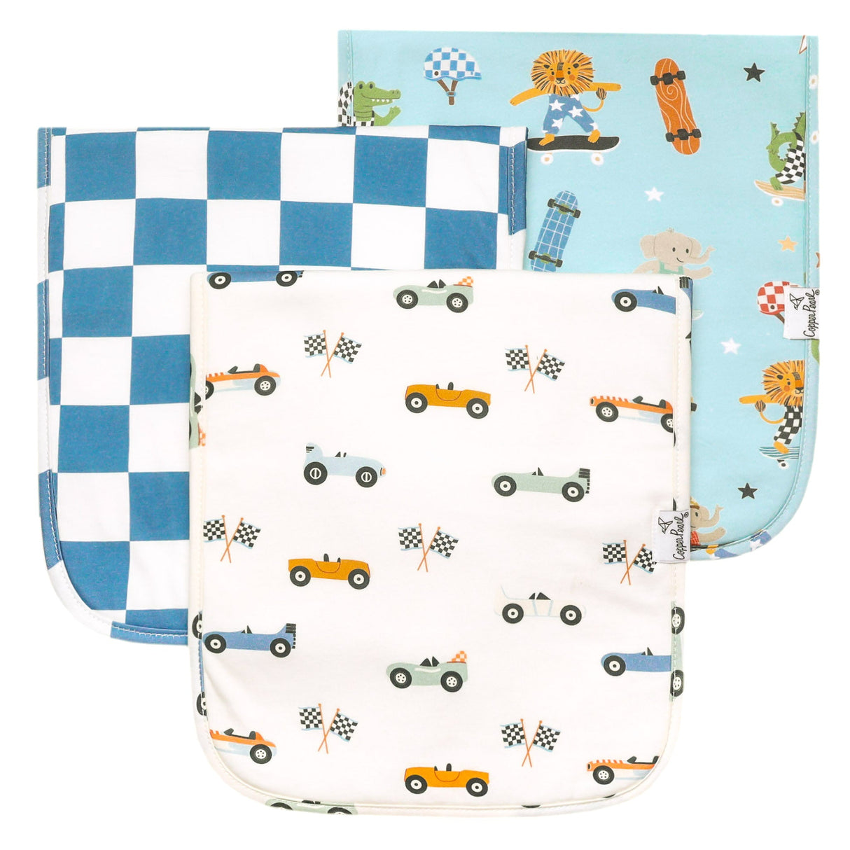 Premium Burp Cloths- Speedster by Copper Pearl