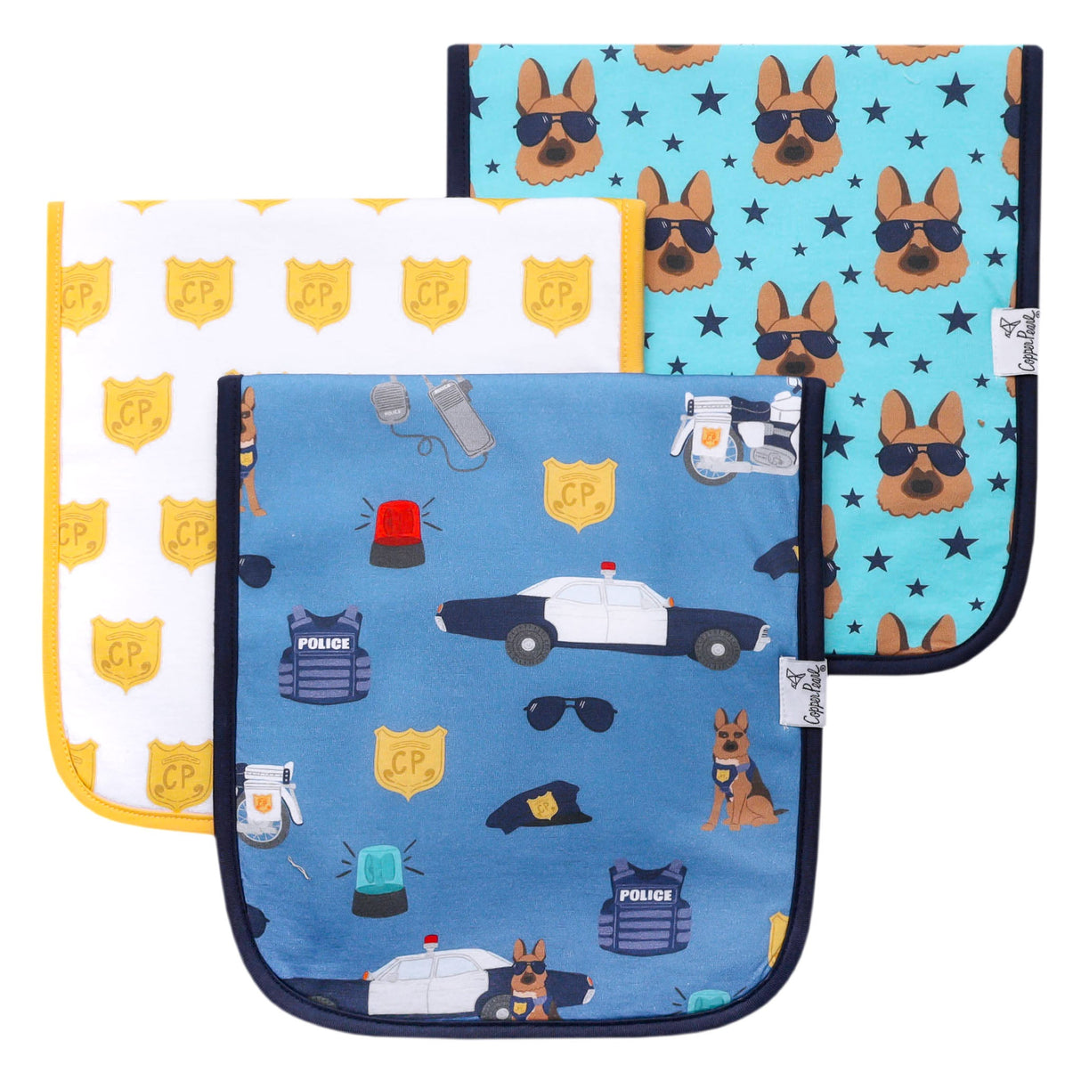 Premium Burp Cloths- Policemen by Copper Pearl