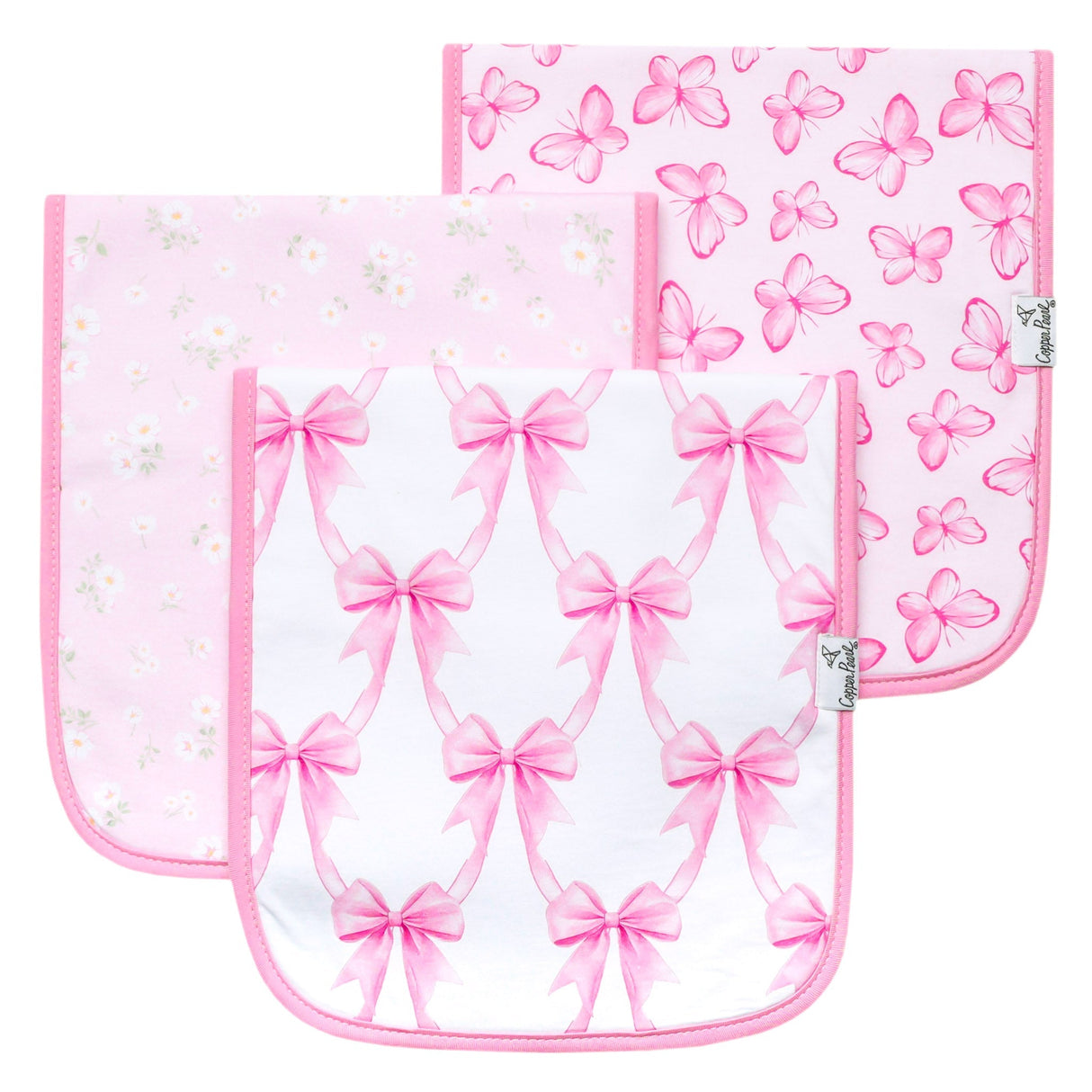 Premium Burp Cloths- Bow My Gosh by Copper Pearl