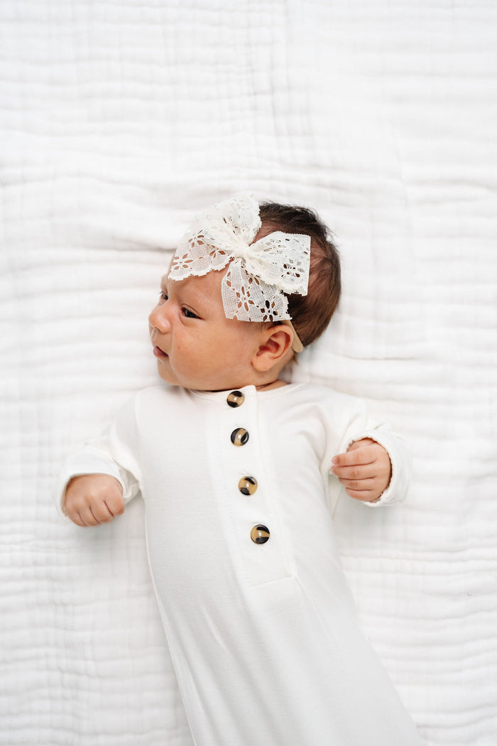 Lace Bow - Ivory Daisy Headband by Lou Lou & Company
