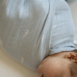 Cotton Muslin Swaddle Blanket - Blue Rainbow by Little Unicorn