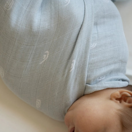 Cotton Muslin Swaddle Blanket - Blue Rainbow by Little Unicorn