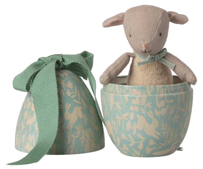 Easter egg with micro lamb, Small- Dusty mint by Maileg