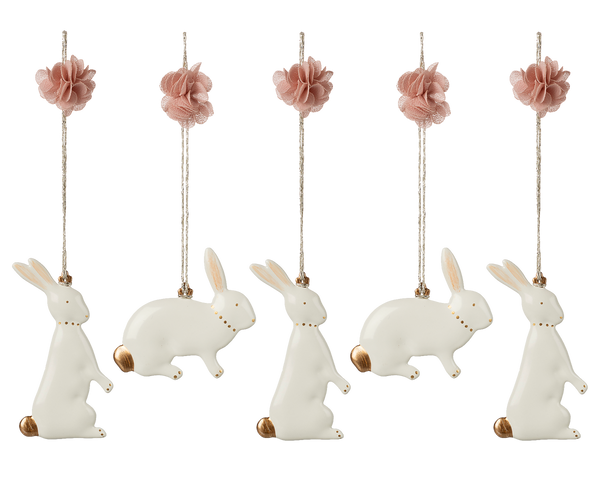 Metal ornaments, Easter bunny, 5 pcs by Maileg
