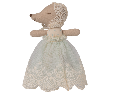 Baby mouse in gown - Mint by Maileg