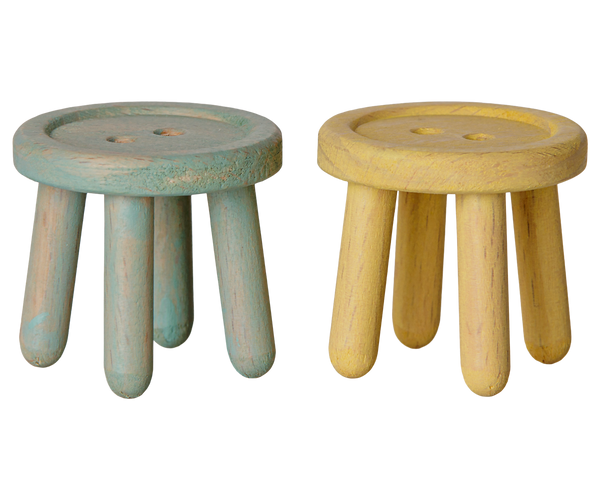 Stool set, Mouse - Mint/Light yellow by Maileg
