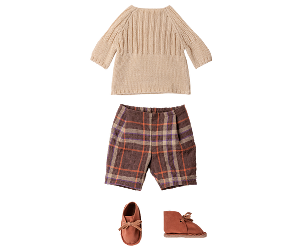 Pants and knitted sweater, Size 4 - Off white by Maileg