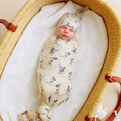 Knit Swaddle Blanket in Mickey Mouse by Copper Pearl