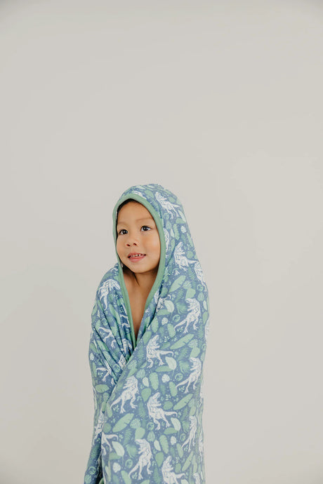 Premium Big Kid Knit Hooded Towel - Jurassic Park by Copper Pearl