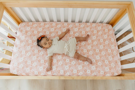 Premium Knit Fitted Crib Sheet in Penny by Copper Pearl