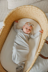 Rib Knit Newborn Knotted Gown by Copper Pearl