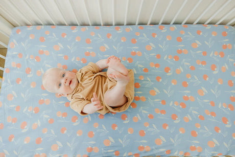 Premium Knit Fitted Crib Sheet - Clementine by Copper Pearl