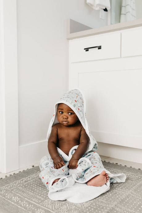 Premium Knit Hooded Towel in Trout by Copper Pearl