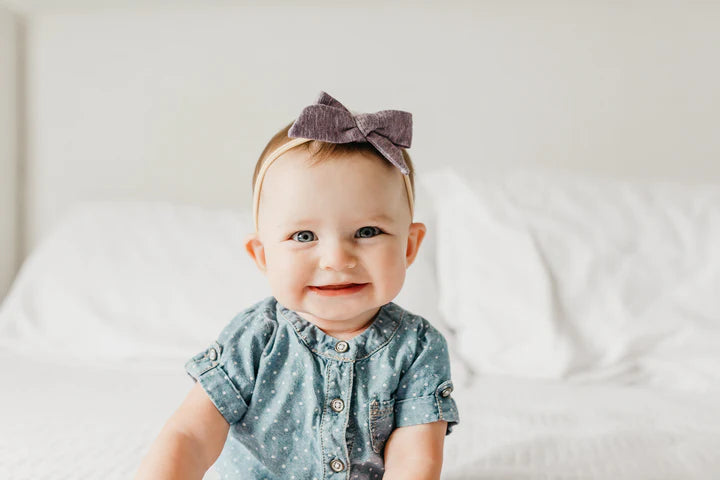 Classic Nylon Bow in Violet by Copper Pearl