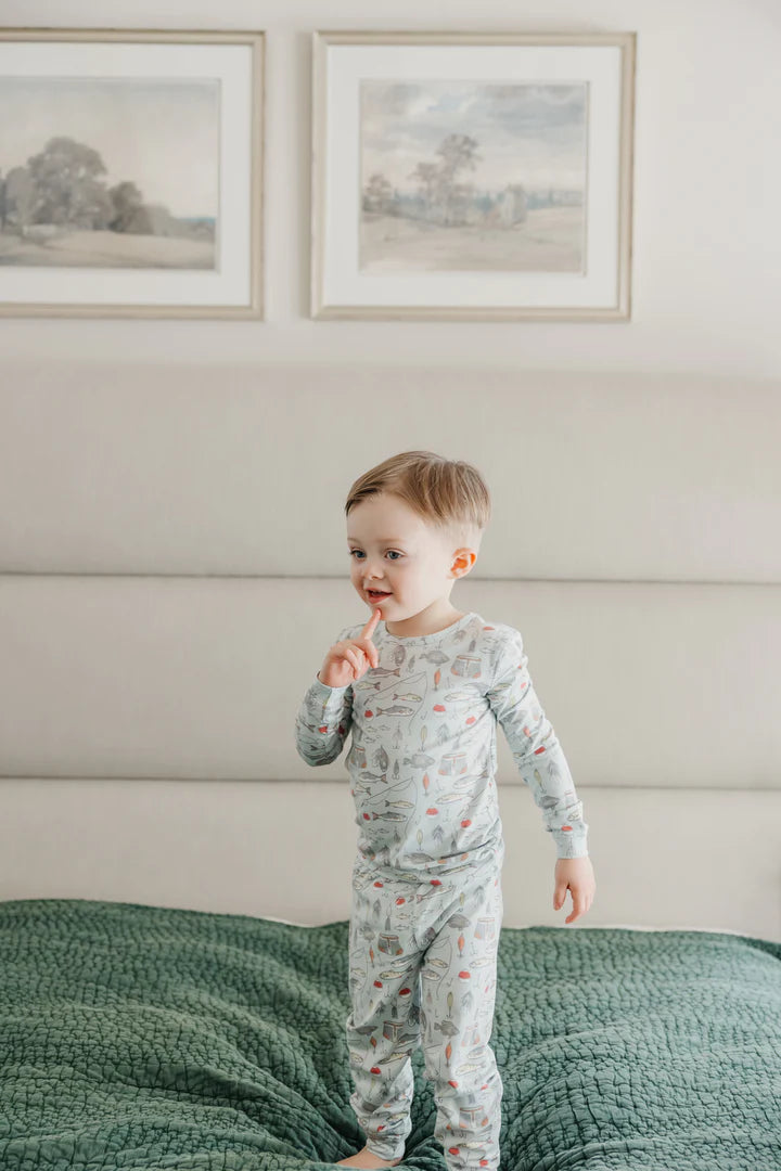 Long Sleeve Pajama Set 2pc in Trout by Copper Pearl