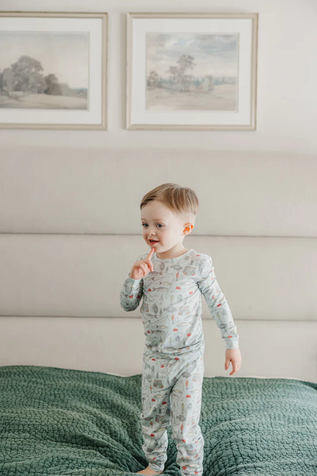 Long Sleeve Pajama Set 2pc in Trout by Copper Pearl