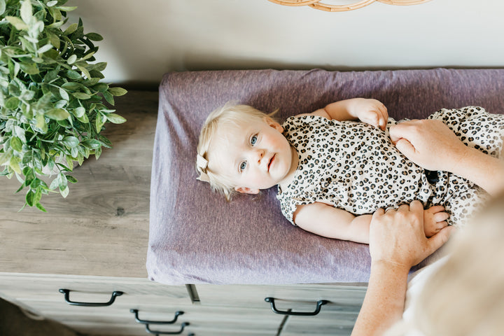 Premium Knit Diaper Changing Pad Cover in Violet by Copper Pearl