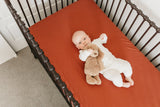 Premium Knit Fitted Crib Sheet in Moab by Copper Pearl
