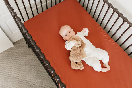 Premium Knit Fitted Crib Sheet in Moab by Copper Pearl