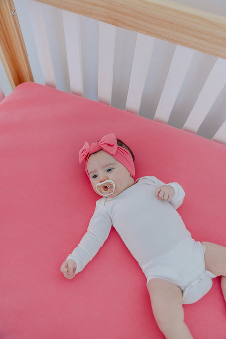 Crib Sheet in Flamingo by Copper Pearl