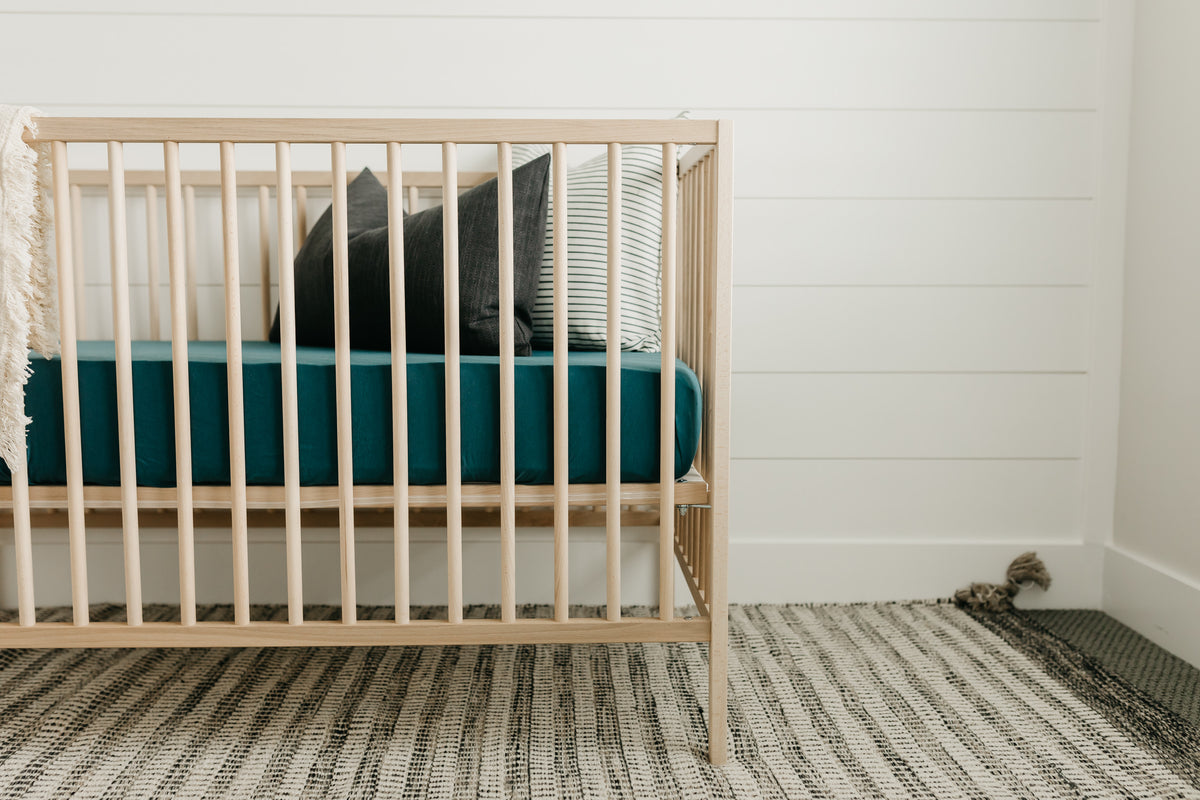 Knit Fitted Crib Sheet in Jaspar by Copper Pearl