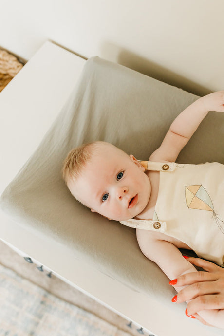 Premium Knit Diaper Changing Pad Cover in Stone by Copper Pearl