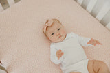 Premium Knit Fitted Crib Sheet in Dottie by Copper Pearl