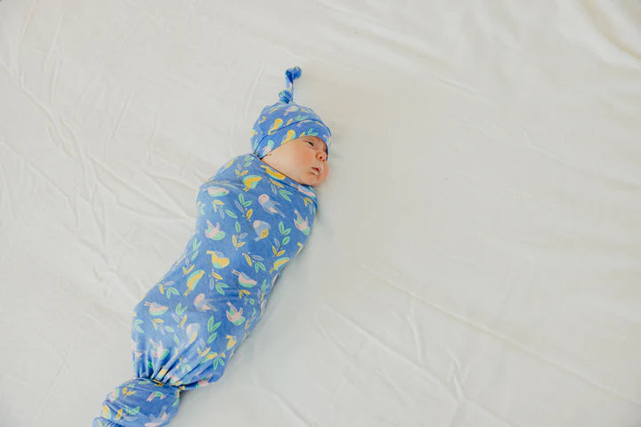 Knit Swaddle Blanket in Birdie by Copper Pearl