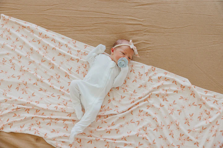 Knit Swaddle Blanket in Rue by Copper Pearl