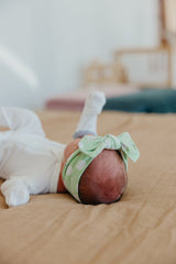 Knit Headband Bow in Bogey by Copper Pearl