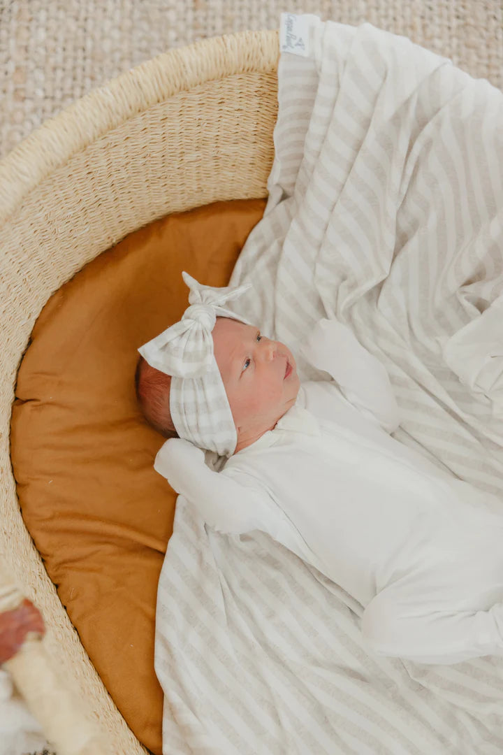 Knit Headband Bow in Coastal by Copper Pearl